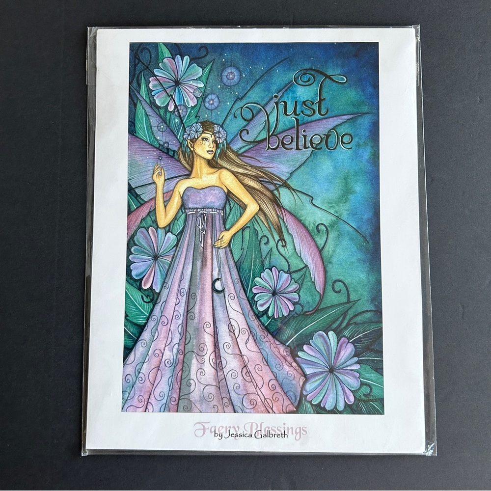 Fairy Blessings Fairy‎ Art Print with 'Just Believe” by Jessica Galbreth Limited